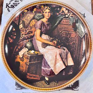 Edwin M. Knowles China Co. "Dreaming in the Attic", Norman Rockwell plate